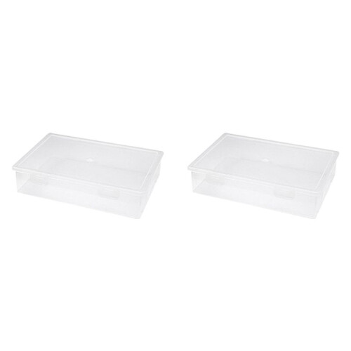 3X Plastic File Organizer Transparent Square Storage Box A4 Storage Box File Storage Box L