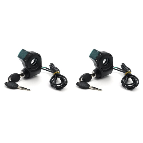 2X E-Bike Ignition Lock Key Thumb Throttle Voltmeter Digital Voltage Display  for  M4  M365 Universal