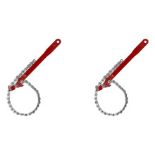 2X Chain Wrench, 12inch Strap Wrench, Carbon Steel Chain Pipe Wrench Heavy Duty for Semi Truck, Universal Spanner Drain