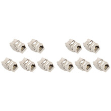 10 Sztuk Sieci RJ45 Cat7 Jack Moduł 360 Stopni w Pełni Ekranowane Gniazdo RJ45 do LSA Beznarzędziowe Zakończenie