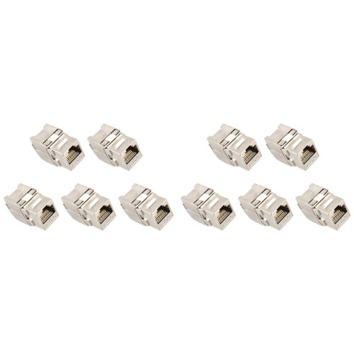 10Pcs Network RJ45 Cat7  Jack Module 360 Degree Full Shielded RJ45 Socket to LSA Tool-Free Termination