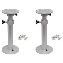 2X Adjustable Table Pedestal Detachable Table Base Stand Leg Base Aluminum Alloy Table Base Silver White