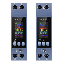 2X AC Voltmeter Ammeter Wattmeter Din Rail Mount Meter AC 100-290V KWh Power Meter LED Digital Display Detector