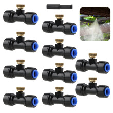 Misting Nozzles 10 Pack Brass 1/4 Inch Thread Replacement for Patio Misting System Outdoor Cooling