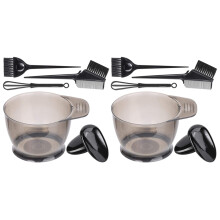 10 Stück Professionelles Haar FäRbemittel, Geeignet fürSalon- und Heim Haar FäRbe Bürsten Kamm, Farb Schale, Farb Mischer Schwarz