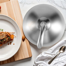 1 StüCke 20Cm Edelstahl Steak Abdeckung Teppanyaki Dome SchüSsel Deckel Haus Runde ÖL Beweis Essen Abdeckung KüChe Kochen
