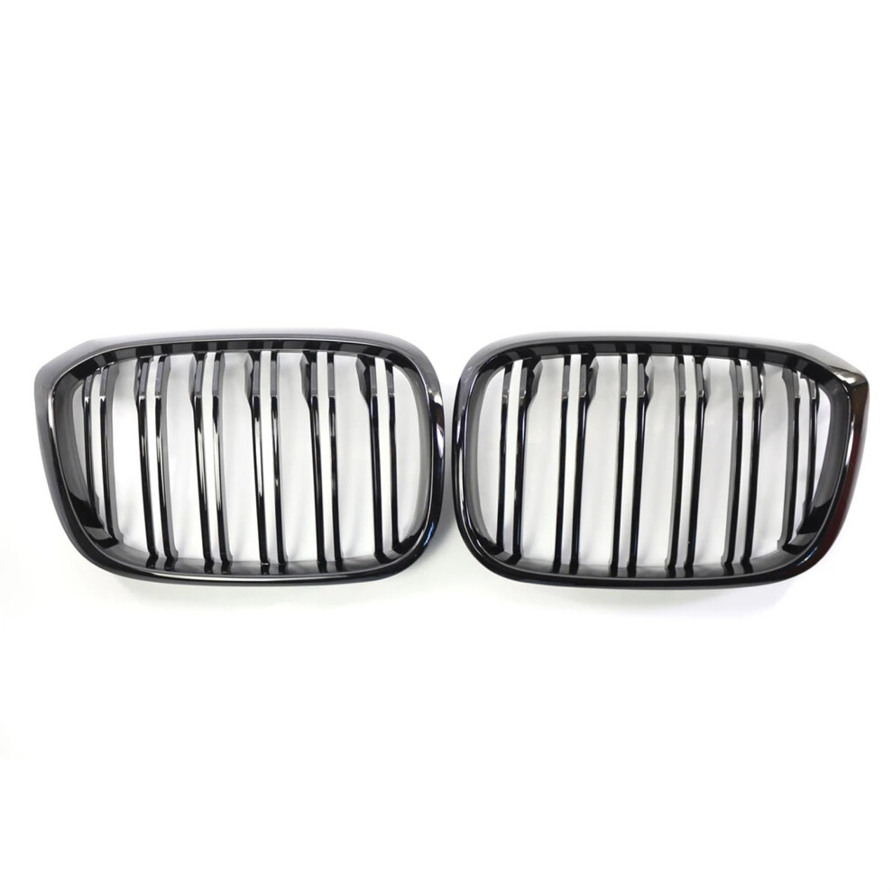 Glossy Double Slat Kidney Grille For Bmw X3 X4 G01 G02 20182021 Front Bumper Upgrade Black 9330225011897
