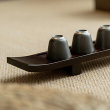 1Pcs Paulownia Cup Holder Bamboo Teacup Mat Tea Cup Tray Retro High Leg Tea Table Tea Table Kung Fu Tea Set Wood Tray