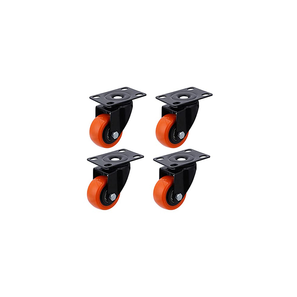 2 Inch Heavy Duty Swivel Caster Wheels 300Kg Orange Polyurethane Furniture Trolley Casters Pack Of 4 9092120759952