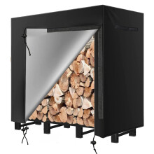 Firewood Rack Cover 4FT Waterproof 600D Heavy Duty Log Rack Cover for Indoor Outdoor AllWeather Use