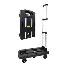 Folding Hand Truck 5Wheel 125kg Load Capacity, 360 Rotating Heavy Duty Luggage Cart for Travel