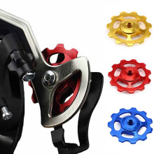 3 Ensemble 11T Velo Roue de Roulement Exterieure En Alliage D'Aluminium Ultra-Leger Poulies de Derailleur Arriere Pieces pour Velos -Rouge