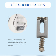 12 Pieces Electric Guitar Bridge Saddles Flat Set for Strat Tele Guitar Replacement