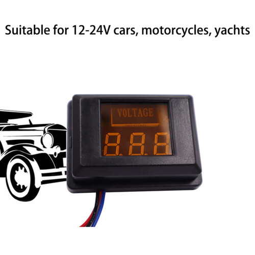 12V Digitale Voltmeter Spanningstester Meter Helder LED-Display voor Auto Motor  Blauw 2