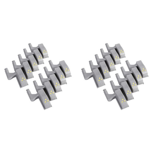 20X LED Hinge Light Universal Cabinet Cupboard Hinge LED Night Light for Kitchen Home Bedroom Lamp-Cool White