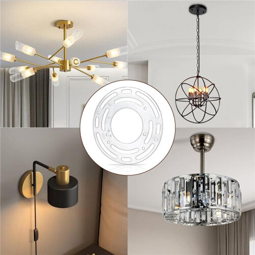 6 Pack Light Fixture Mounting Brackets, Ceiling Light Mounting Plate, Wall Light Mount Blocks with Screw and Nuts 1