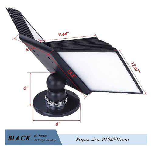Desk File Organizer with 20 Pockets, Vertical Flip Display Holder for A4 Office Documents 2