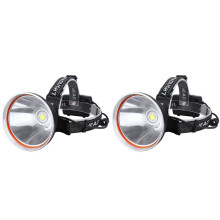 2X Climbing Hunting Strong Light 50000LM Useful Aluminum Alloy Waterproof Burst Flash Camping Outdoor Miner'S Lamp