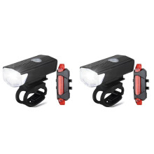 2X Rechargeable Bike Light Set-3 Mode Headlight&Taillight Combo,Easy Install Waterproof Cycling Safety Lights