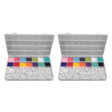 15000 Piezas Kit de Cuenta, Cuenta de Semilla de Vidrio de 3mm, Cuenta de Letra del Alfabeto y Cuenta en Forma de CorazóN para Pulsera con Nombre