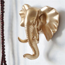 2X Ganchos Montados en la Pared Perchero con Cabeza de Animal, Gorros, Colgador de Pared, Ganchos de Elefante y Caballo, Decoración Decorativa,