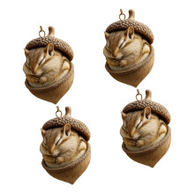 4Pcs Pinecone Animal Hanging Shatterproof Acrylic Christmas-B