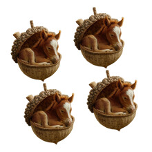 4Pcs Shatterproof Acrylic Pinecone Animal Pendant Christmas-D