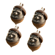 4Pcs Acrylic Pinecone Animal Ornament for Festival Tree and-C