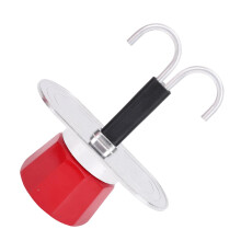 Multipurpose Double Tube Aluminum Mocha Pot for Indoor and-Red