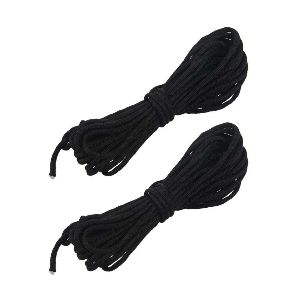 2X Paracord 550 Parachute Rope 7 Core Strand For Climbing Camping Buckle Rope Black 25Ft 4713924545866