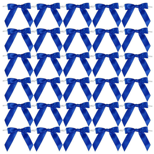 50PCS Elegant Bowknot Ribbon Collection for Wedding-Deep Blue