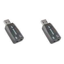 2X USB-Ljudkort Externt Ljudkort USB Till 3,5 mm Stereoljudadapter för Win 7 8 Android-Högtalare Laptop Headset Brun