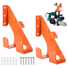 Chainsaw Wall Mount Hanger 3in1 Heavy Duty Storage Rack with Tool Hooks for Garage or Shed, 2 Pack