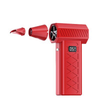 Cordless Electric Air Duster 130000 RPM 6Speed Red Handheld Snow Blower for Car and Home