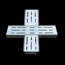 Shower Drain Channel Low Profile FourWay 5x5cm 2x2in for Garden Yard Sidewalk