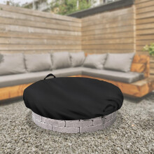 Waterproof Round Fire Pit Cover 56 Inch for Outdoor BuiltIn Stone or Inground Pits, Black