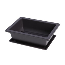 3 PCS Large Rectangular Succulent Pots with Drainage Trays for Indoor Cactus Bonsai Dark Brown