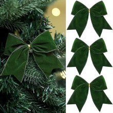 Grote fluwelen kerststrikken (4/12 stuks) – Vintage effen hangend ornament voor boom, krans, binnen/buiten kerstdecoratie