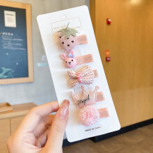 Lot de 5 pinces à cheveux à motifs mignons pour filles – Pinces crocodiles et barrettes entièrement doublées, faites à la main pour les