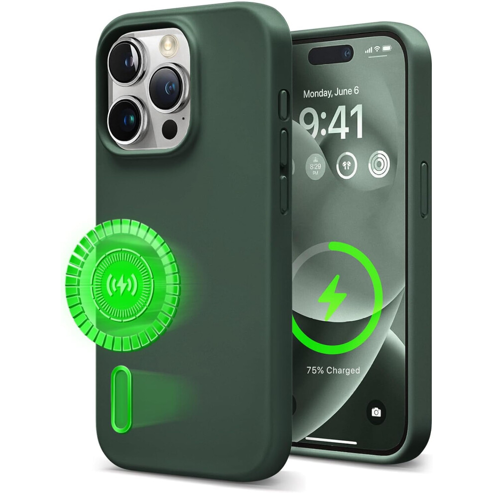 Magnetic Compatible Silicone Case For Apple Iphone 13 Pro Â Shockproof, Wireless Magnetic Charging, Green 9365509578049