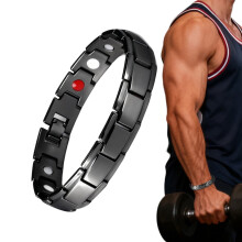 Magnetische herenarmband – Lichtgewicht metalen polsband voor sport, fitness, yoga, reizen, kantoor en dagelijks gebruik; geschikt voor alle