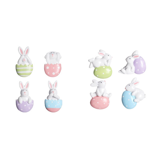 Easter Bunny Refrigerator Magnets 3D Resin 8-Pack