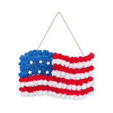 Bandeira Americana G Dia da Independência Listagem Simulação PU Bandeira de Flor Pendurada na Parede Fila Decoração de Porta de Entrada