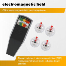 Kit de Equipo Fantasma, Medidor EMF y 4 Bolas de Gato con Luz de Movimiento, Equipo Fantasma Detector de Medidor EMF