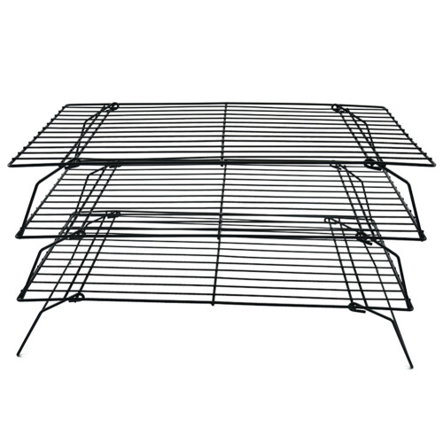 Baking Tools Three-Layer Folding Cake Cooling Rack Bread Drying Rack Biscuit Rack Iron Non-Stick Kitchen Storage Rack