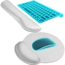 Ergonomische muismat met polssteun en polssteun van traagschuim voor toetsenbord – compatibel met alle toetsenborden en muizen