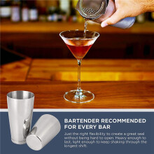 10X Premium Cocktail Shaker Set-Piece Pro Boston Shaker Set. Unweighted Martini Drink Shaker Made From Stainless Steel
