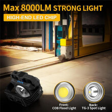 LED-Arbeitsleuchte, 5000 MAh, IP66, Wasserdicht, COB, Magnetisches Outdoor-Campingzeltlicht für Notfälle, Reparaturen