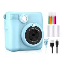 Portable Thermal Printing Camera Fashion Children'S Gift Without 32G Memory Card for Instant Automatic Focusing,A