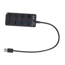 4 Port USB Hub with Fast Data Transfer and Built‑In Protection for Laptop and PC